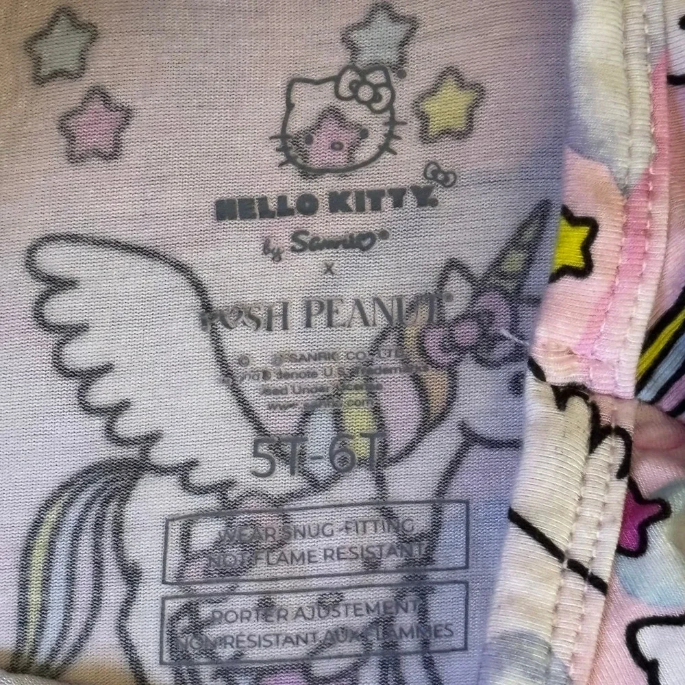 Posh Peanut Hello Kitty Unicorn Bamboo Long Sleeve Pajama Top Pink 5T 6T Toddler